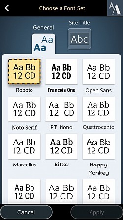 Kies uit 18 Google-lettertypen die voor uw teksten zullen worden gebruikt